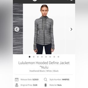 Lululemon size 8 hooded Define jacket Nulu